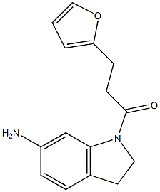 1-(6-amino-2,3-dihydro-1H-indol-1-yl)-3-(furan-2-yl)propan-1-one Struktur