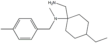 1-(aminomethyl)-4-ethyl-N-methyl-N-[(4-methylphenyl)methyl]cyclohexan-1-amine,,结构式