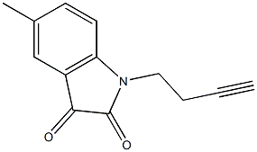 1-(but-3-yn-1-yl)-5-methyl-2,3-dihydro-1H-indole-2,3-dione Struktur