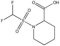 1-(difluoromethane)sulfonylpiperidine-2-carboxylic acid 结构式