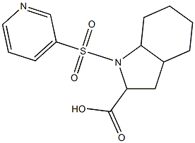 1-(pyridine-3-sulfonyl)-octahydro-1H-indole-2-carboxylic acid 化学構造式