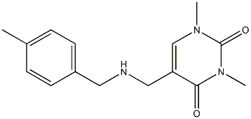 1,3-dimethyl-5-({[(4-methylphenyl)methyl]amino}methyl)-1,2,3,4-tetrahydropyrimidine-2,4-dione Structure