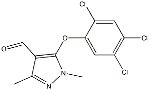 1,3-dimethyl-5-(2,4,5-trichlorophenoxy)-1H-pyrazole-4-carbaldehyde Struktur