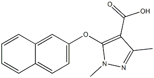 1,3-dimethyl-5-(naphthalen-2-yloxy)-1H-pyrazole-4-carboxylic acid,,结构式
