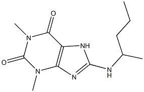 1,3-dimethyl-8-(pentan-2-ylamino)-2,3,6,7-tetrahydro-1H-purine-2,6-dione 化学構造式