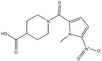 1-[(1-methyl-5-nitro-1H-pyrrol-2-yl)carbonyl]piperidine-4-carboxylic acid,,结构式