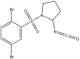 1-[(2,5-dibromobenzene)sulfonyl]-2-isocyanatopyrrolidine 化学構造式