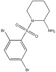 1-[(2,5-dibromobenzene)sulfonyl]piperidin-2-amine Struktur