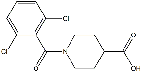 1-[(2,6-dichlorophenyl)carbonyl]piperidine-4-carboxylic acid Struktur