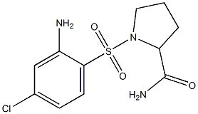 1-[(2-amino-4-chlorobenzene)sulfonyl]pyrrolidine-2-carboxamide 化学構造式