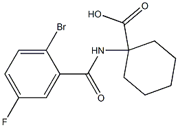 1-[(2-bromo-5-fluorobenzoyl)amino]cyclohexanecarboxylic acid,,结构式