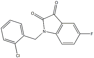 1-[(2-chlorophenyl)methyl]-5-fluoro-2,3-dihydro-1H-indole-2,3-dione 结构式