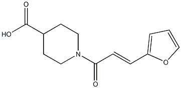 1-[(2E)-3-(2-furyl)prop-2-enoyl]piperidine-4-carboxylic acid,,结构式
