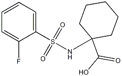 1-[(2-fluorobenzene)sulfonamido]cyclohexane-1-carboxylic acid Struktur