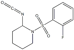 1-[(2-fluorophenyl)sulfonyl]-2-isocyanatopiperidine Struktur