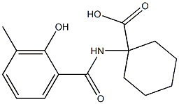 1-[(2-hydroxy-3-methylbenzene)amido]cyclohexane-1-carboxylic acid Struktur