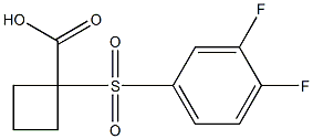 1-[(3,4-difluorophenyl)sulfonyl]cyclobutanecarboxylic acid,,结构式