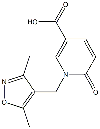 1-[(3,5-dimethyl-1,2-oxazol-4-yl)methyl]-6-oxo-1,6-dihydropyridine-3-carboxylic acid Structure