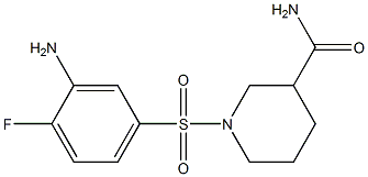 1-[(3-amino-4-fluorobenzene)sulfonyl]piperidine-3-carboxamide Structure