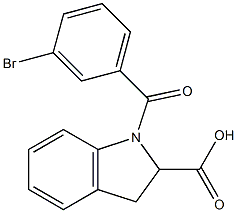 1-[(3-bromophenyl)carbonyl]-2,3-dihydro-1H-indole-2-carboxylic acid