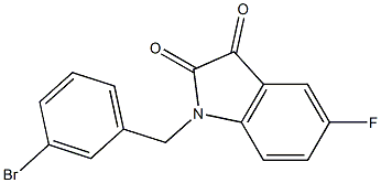 1-[(3-bromophenyl)methyl]-5-fluoro-2,3-dihydro-1H-indole-2,3-dione,,结构式