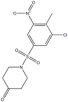 1-[(3-chloro-4-methyl-5-nitrobenzene)sulfonyl]piperidin-4-one Structure