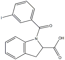 1-[(3-iodophenyl)carbonyl]-2,3-dihydro-1H-indole-2-carboxylic acid Struktur