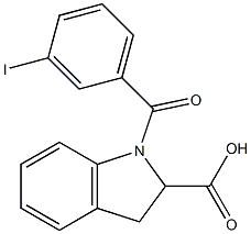 1-[(3-iodophenyl)carbonyl]-2,3-dihydro-1H-indole-2-carboxylic acid