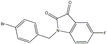 1-[(4-bromophenyl)methyl]-5-fluoro-2,3-dihydro-1H-indole-2,3-dione,,结构式