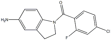 1-[(4-chloro-2-fluorophenyl)carbonyl]-2,3-dihydro-1H-indol-5-amine 结构式