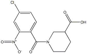 1-[(4-chloro-2-nitrophenyl)carbonyl]piperidine-3-carboxylic acid Structure