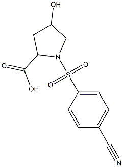 1-[(4-cyanobenzene)sulfonyl]-4-hydroxypyrrolidine-2-carboxylic acid Structure