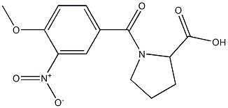 1-[(4-methoxy-3-nitrophenyl)carbonyl]pyrrolidine-2-carboxylic acid Struktur