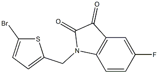 1-[(5-bromothiophen-2-yl)methyl]-5-fluoro-2,3-dihydro-1H-indole-2,3-dione Struktur