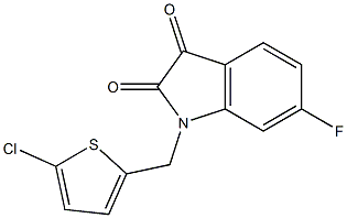 1-[(5-chlorothiophen-2-yl)methyl]-6-fluoro-2,3-dihydro-1H-indole-2,3-dione 结构式