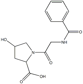 1-[(benzoylamino)acetyl]-4-hydroxypyrrolidine-2-carboxylic acid Structure