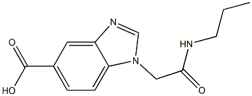 1-[(propylcarbamoyl)methyl]-1H-1,3-benzodiazole-5-carboxylic acid Struktur