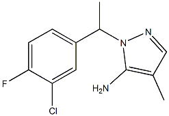 1-[1-(3-chloro-4-fluorophenyl)ethyl]-4-methyl-1H-pyrazol-5-amine 结构式