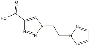 1-[2-(1H-pyrazol-1-yl)ethyl]-1H-1,2,3-triazole-4-carboxylic acid,,结构式