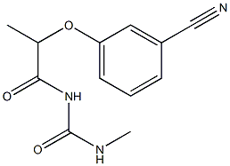 1-[2-(3-cyanophenoxy)propanoyl]-3-methylurea,,结构式