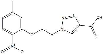 1-[2-(5-methyl-2-nitrophenoxy)ethyl]-1H-1,2,3-triazole-4-carboxylic acid,,结构式