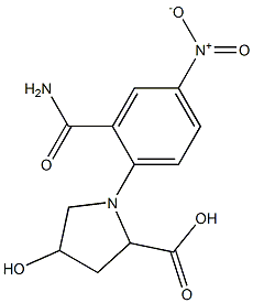 1-[2-(aminocarbonyl)-4-nitrophenyl]-4-hydroxypyrrolidine-2-carboxylic acid,,结构式