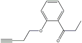 1-[2-(but-3-ynyloxy)phenyl]propan-1-one,,结构式