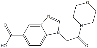 1-[2-(morpholin-4-yl)-2-oxoethyl]-1H-1,3-benzodiazole-5-carboxylic acid 结构式