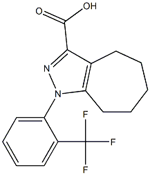 1-[2-(trifluoromethyl)phenyl]-1,4,5,6,7,8-hexahydrocyclohepta[c]pyrazole-3-carboxylic acid,,结构式