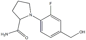 1-[2-fluoro-4-(hydroxymethyl)phenyl]pyrrolidine-2-carboxamide 化学構造式