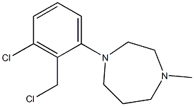 1-[3-chloro-2-(chloromethyl)phenyl]-4-methyl-1,4-diazepane,,结构式