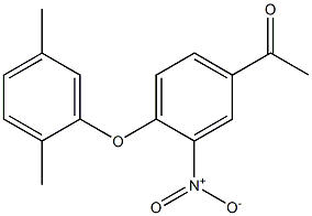 1-[4-(2,5-dimethylphenoxy)-3-nitrophenyl]ethan-1-one Structure