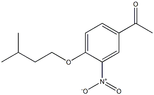 1-[4-(3-methylbutoxy)-3-nitrophenyl]ethan-1-one 化学構造式