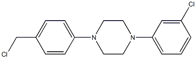 1-[4-(chloromethyl)phenyl]-4-(3-chlorophenyl)piperazine Struktur